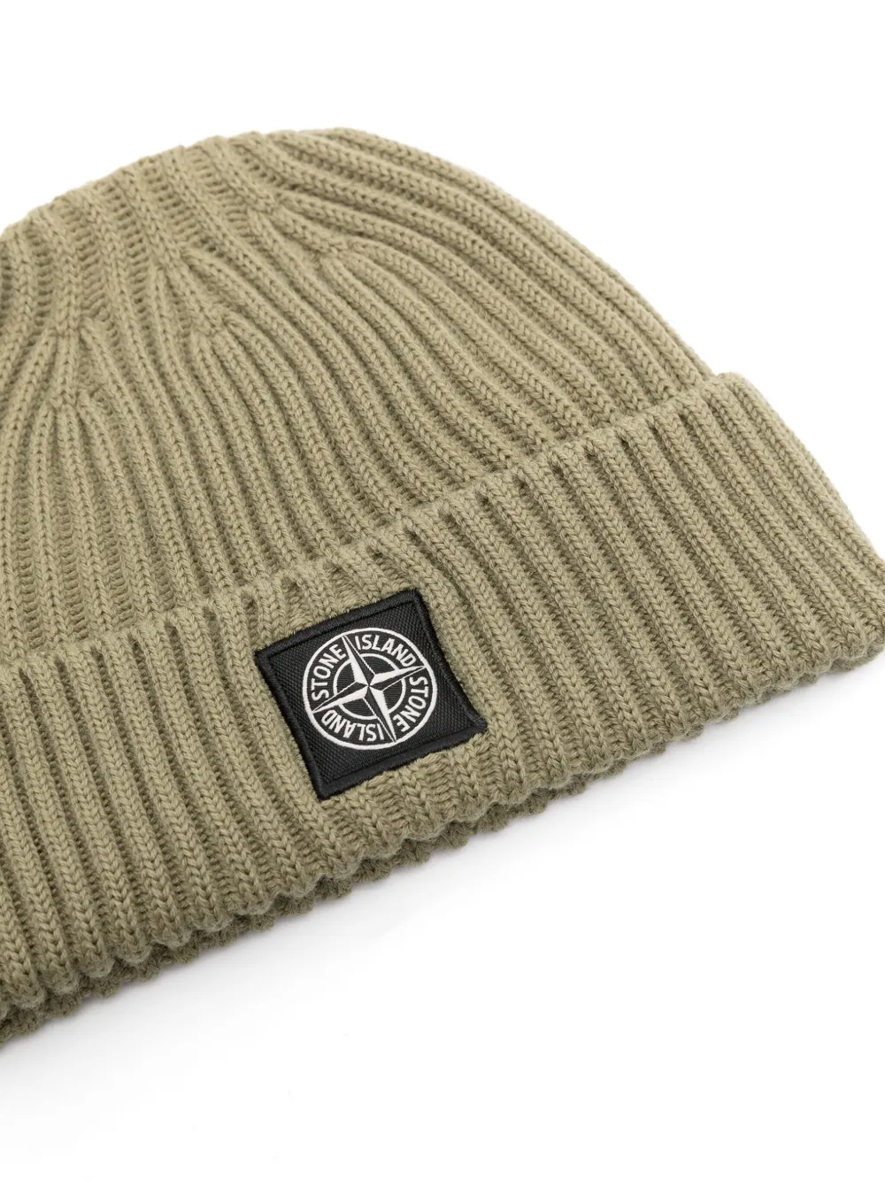 Stone Island Junior Compass-patch beanie - Groen