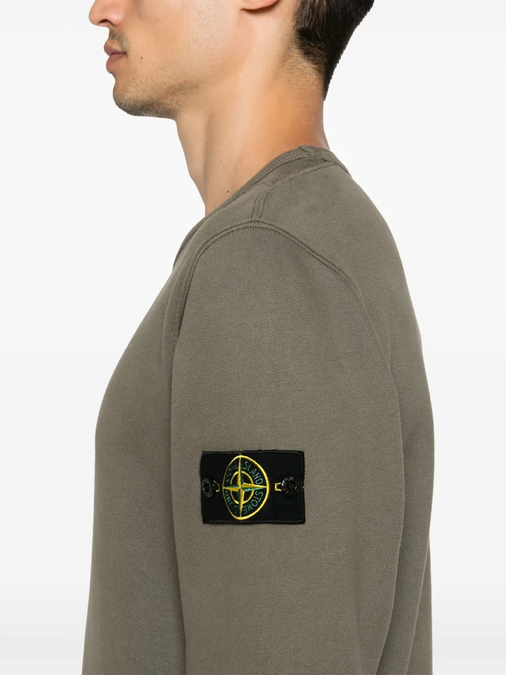 Stone Island Compass-patch Sweatshirt | Green | FARFETCH UK