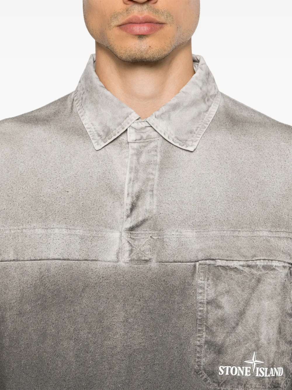 Stone Island Poloshirt met Compass-logoprint Grijs
