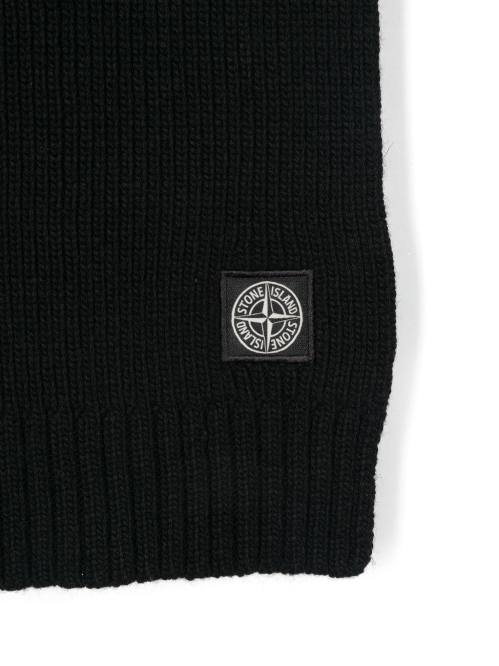 Stone Island Junior Sjaal met Compass-logopatch - Zwart