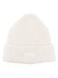 Autry logo-patch ribbed beanie - White