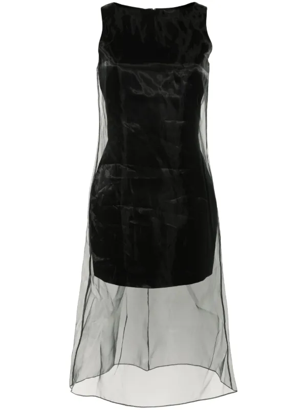 theory black midi dress Black Short-Sleeve Midi Dress in Admiral Crepe | Women's Midi Dress