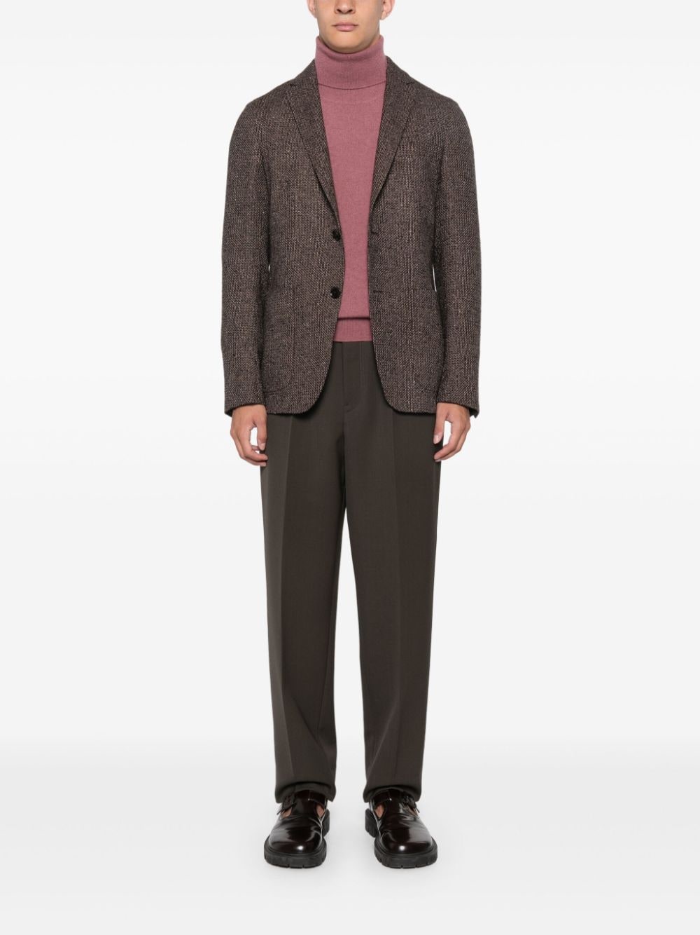 Shop Zegna Interwoven Blazer In Brown