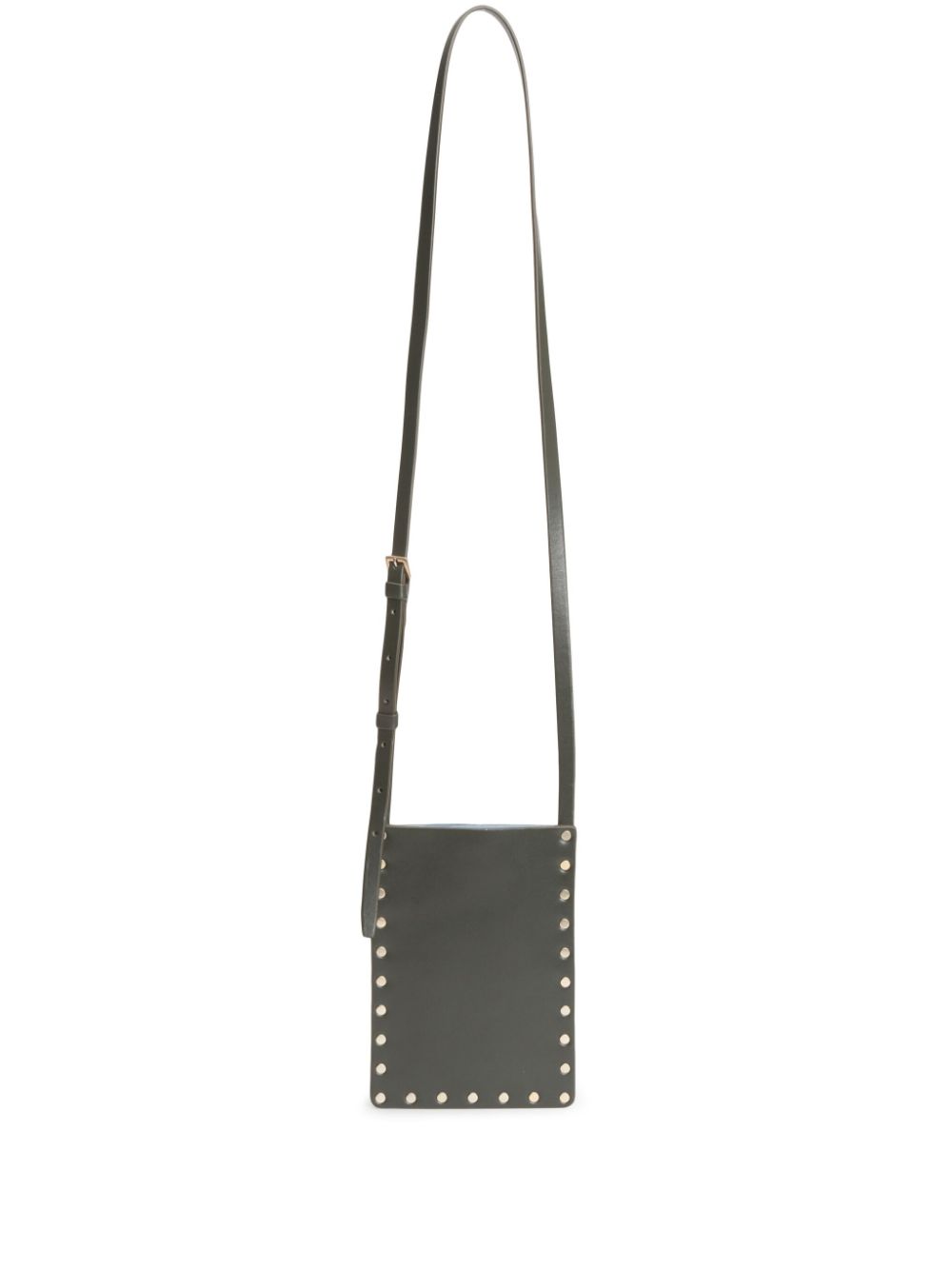 Shop Fabiana Filippi Stud-embellished Crossbody Bag In Green