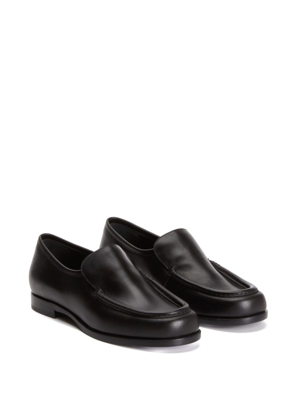 Fabiana Filippi Leren loafers Zwart