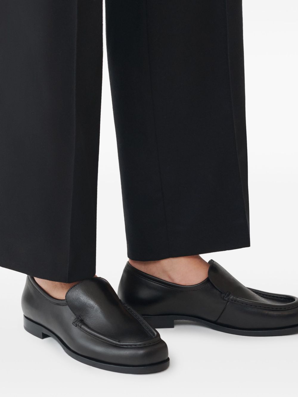 Fabiana Filippi Leren loafers Zwart