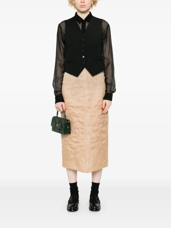 ワンピース FABIANA FILIPPI Women Mid Skirts ABD265F467L233 825 233788 B Fabiana Filippi Drawstring Midi Skirt | Black | FARFETCH AO