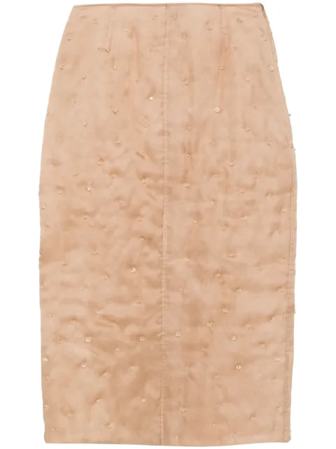 Fabiana Filippi bead-detailing midi skirt