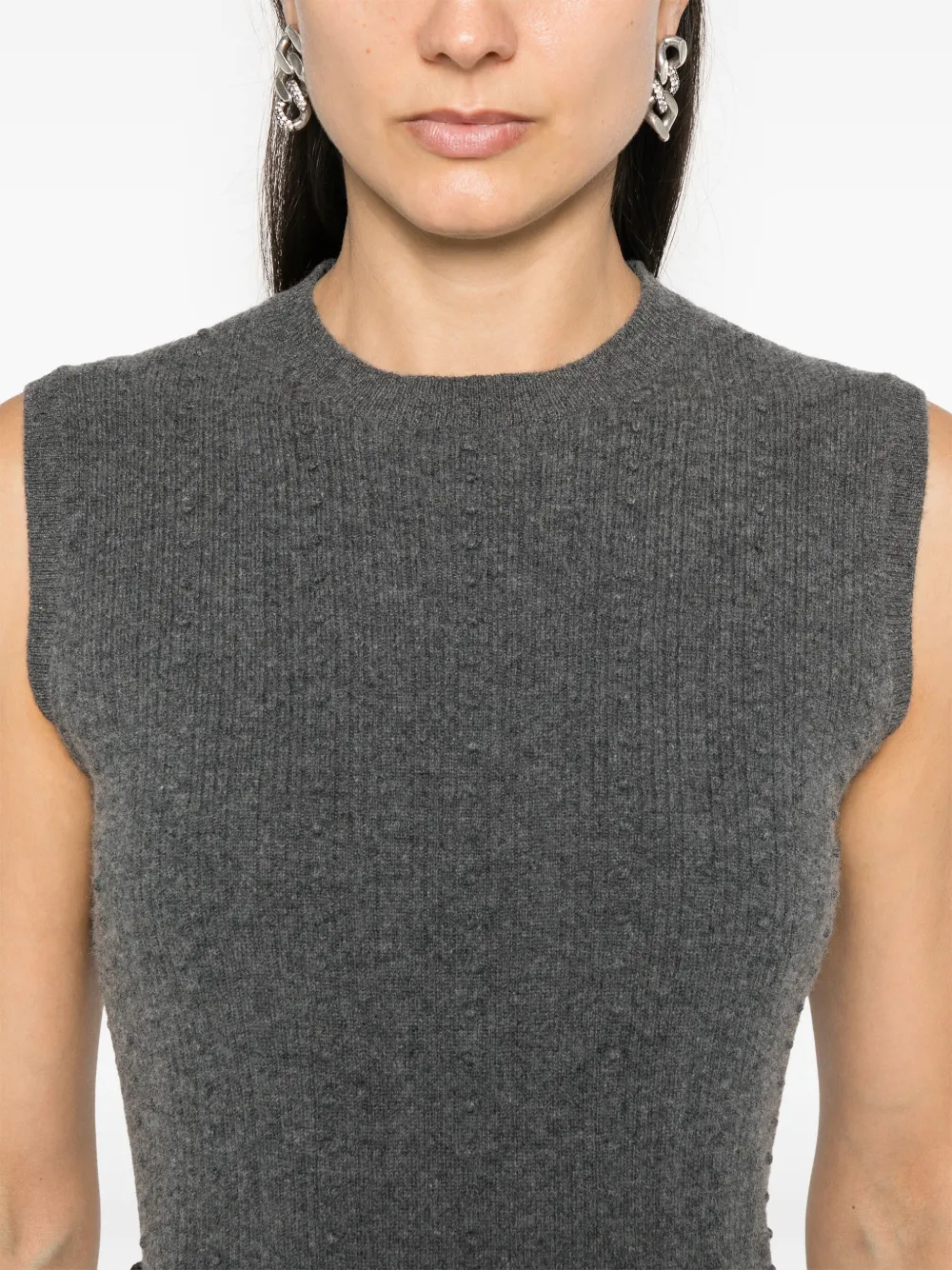 Fabiana Filippi Gebreide top met stiksels Grijs