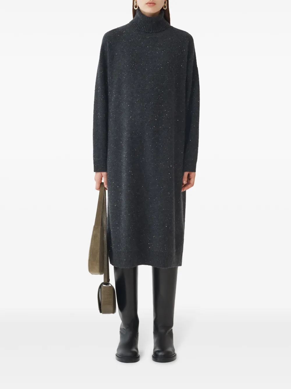 Fabiana Filippi sequinned knit dress - Grijs