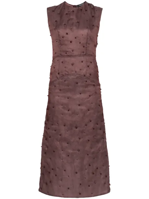 Fabiana Filippi vestido midi de seda capitonado