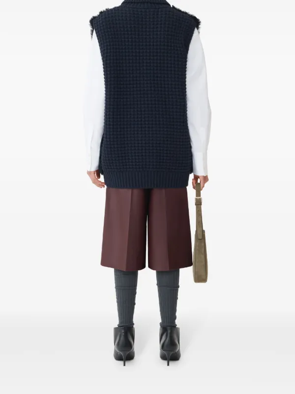 Fabiana Filippi shearling-panelled Vest | Blue | FARFETCH