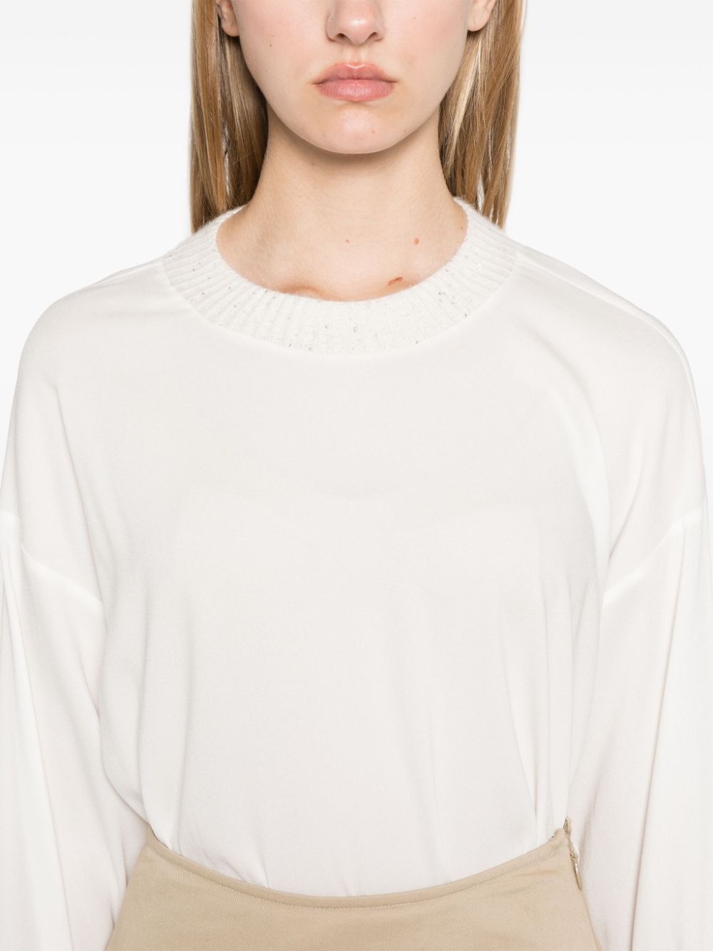 Shop Fabiana Filippi Sablé T-shirt In Nude