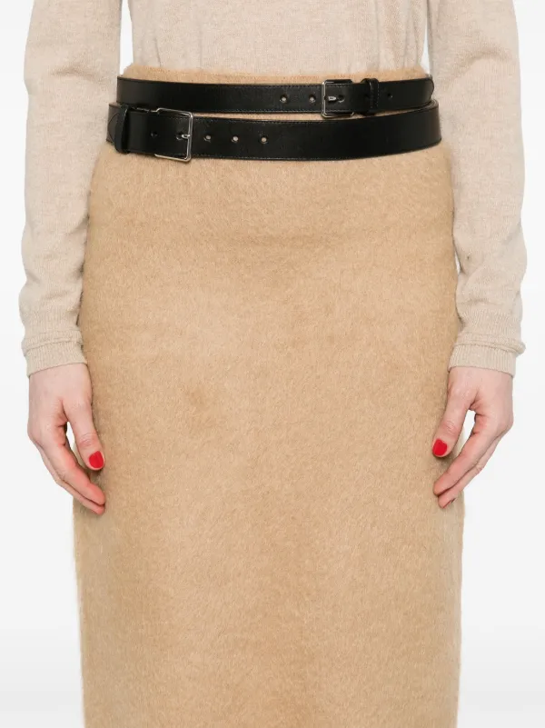 Fabiana Filippi Brushed Mohair Skirt | Brown | FARFETCH