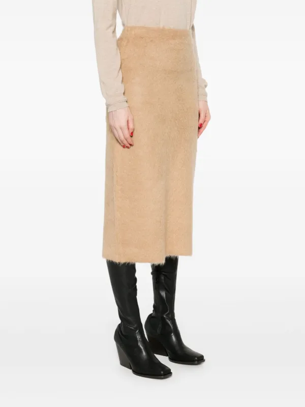 Fabiana Filippi Brushed Mohair Skirt | Brown | FARFETCH