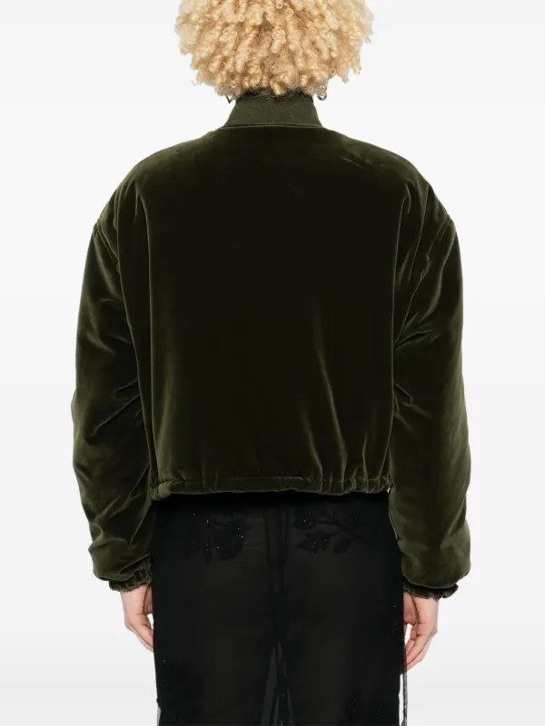 Fabiana Filippi Velvet Bomber Jacket | Green | FARFETCH