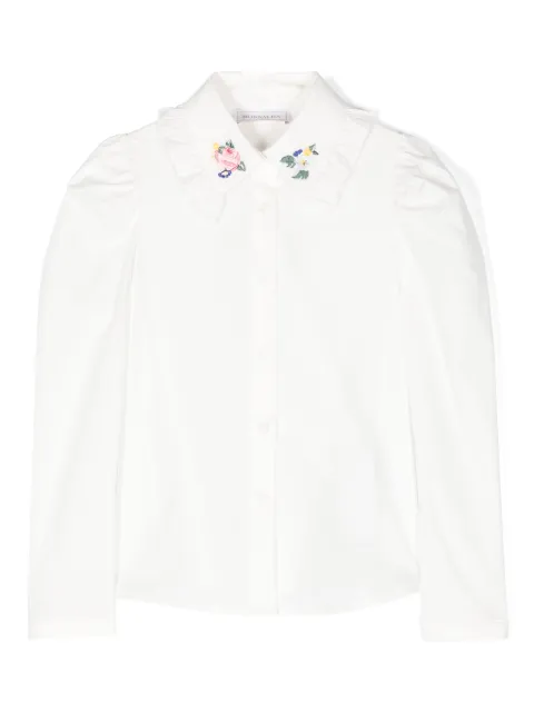 Monnalisa Camisa com bordado floral