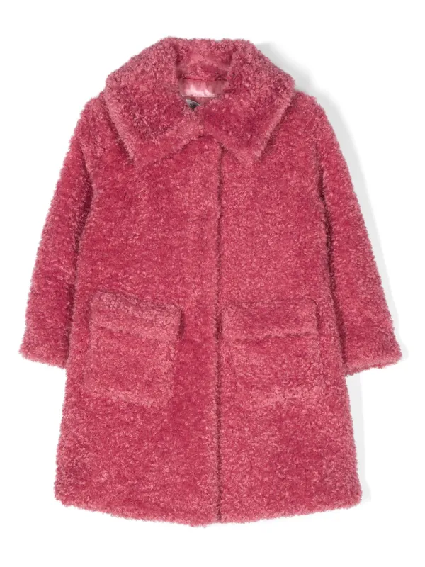 Monnalisa faux-shearling Coat Pink FARFETCH IN