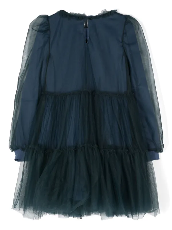 Monnalisa Tiered Tulle Dress | Blue | FARFETCH