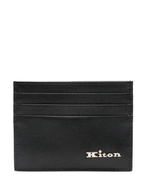 Kiton logo-lettering card holder