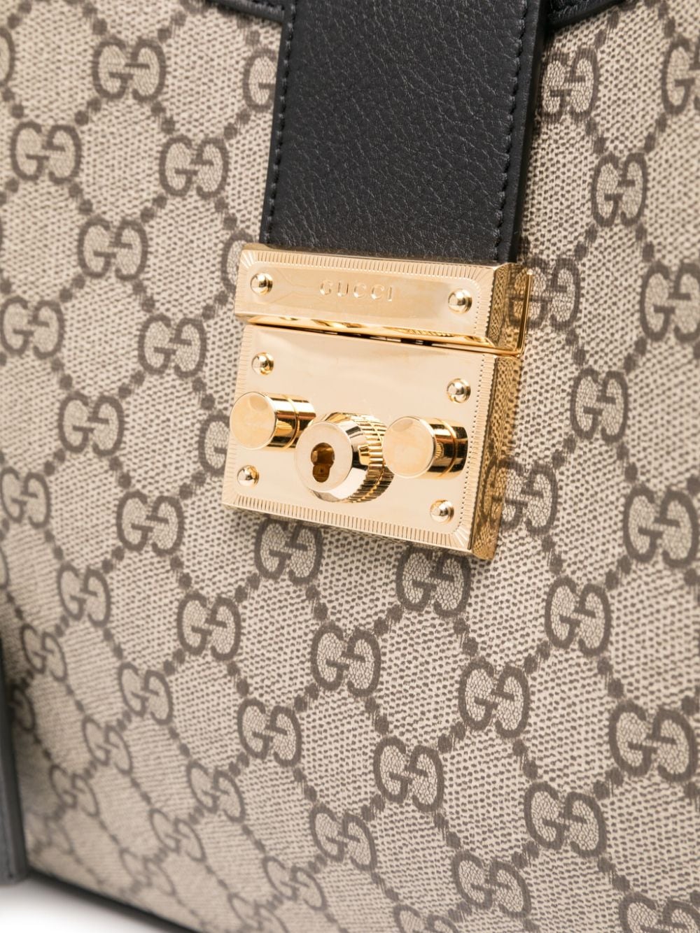 Shop Gucci Medium Padlock Gg Shoulder Bag In Neutrals