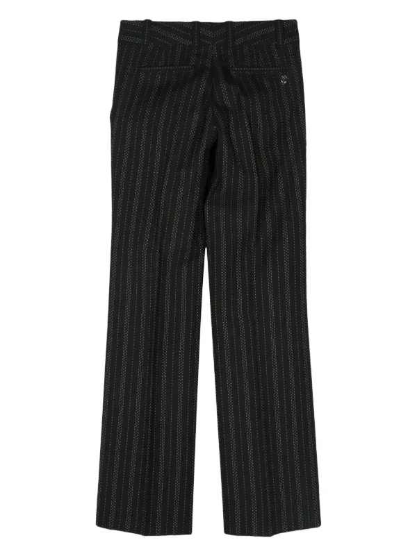 Gucci Pre Owned 2000s Pinstripe Pattern Trousers Black FARFETCH CA