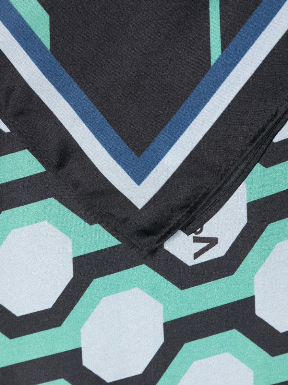 Shop V73 Geometric-print Scarf In Blue