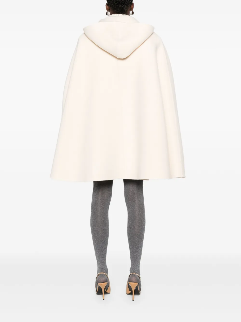 Fabiana Filippi Wool Cape In Neutrals