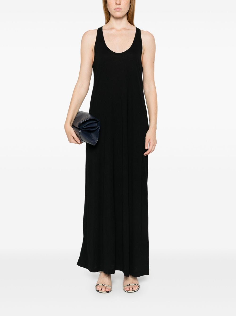 Shop Totême Sleeveless Maxi Dress In Black