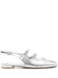 Stuart Weitzman laminated-leather ballerina shoes - Silver