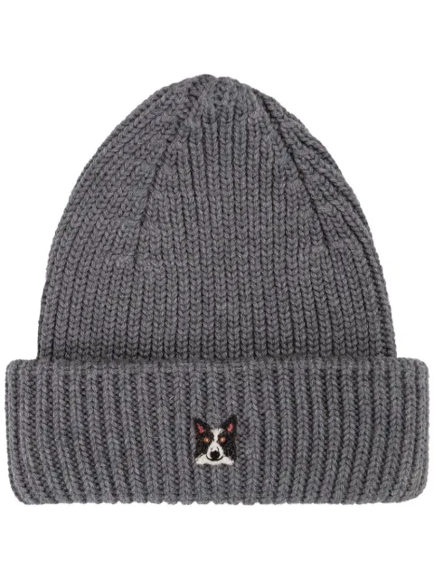 PELO FOUNDATION dog-appliqué beanie