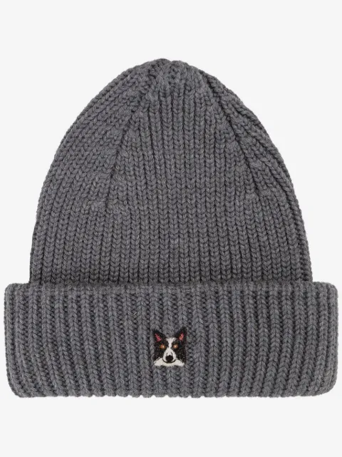 PELO FOUNDATION dog-appliqué beanie