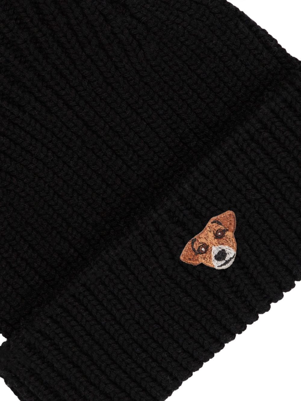 PELO FOUNDATION dog-appliqué beanie - Zwart