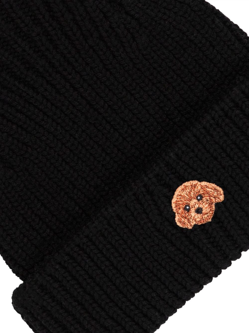 PELO FOUNDATION dog-appliqué beanie - Zwart