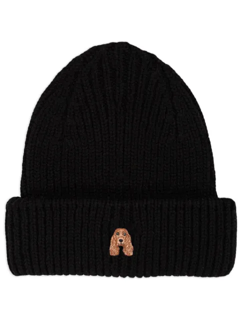 PELO FOUNDATION dog-appliqué beanie