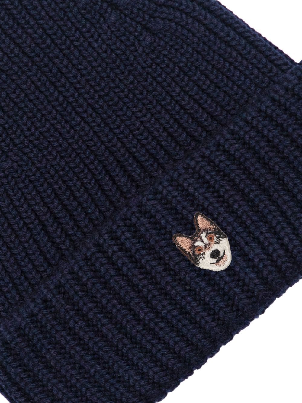 PELO FOUNDATION wolf-appliqué beanie - Blauw