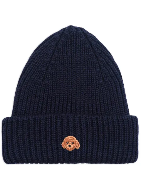PELO FOUNDATION dog-appliqué beanie
