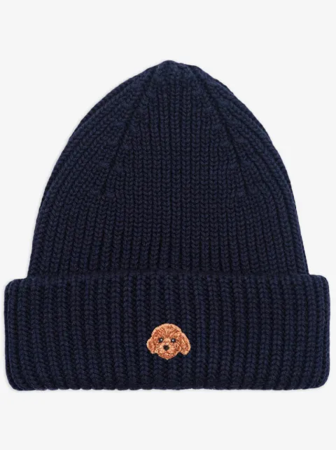 PELO FOUNDATION dog-appliqué beanie