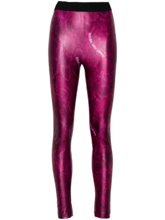 Versace Jeans Couture Lizard print Leggings Pink FARFETCH GE