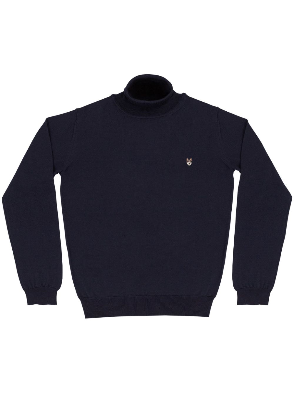 Pelo Foundation Wolf Patch Roll Neck Jumper In Blue