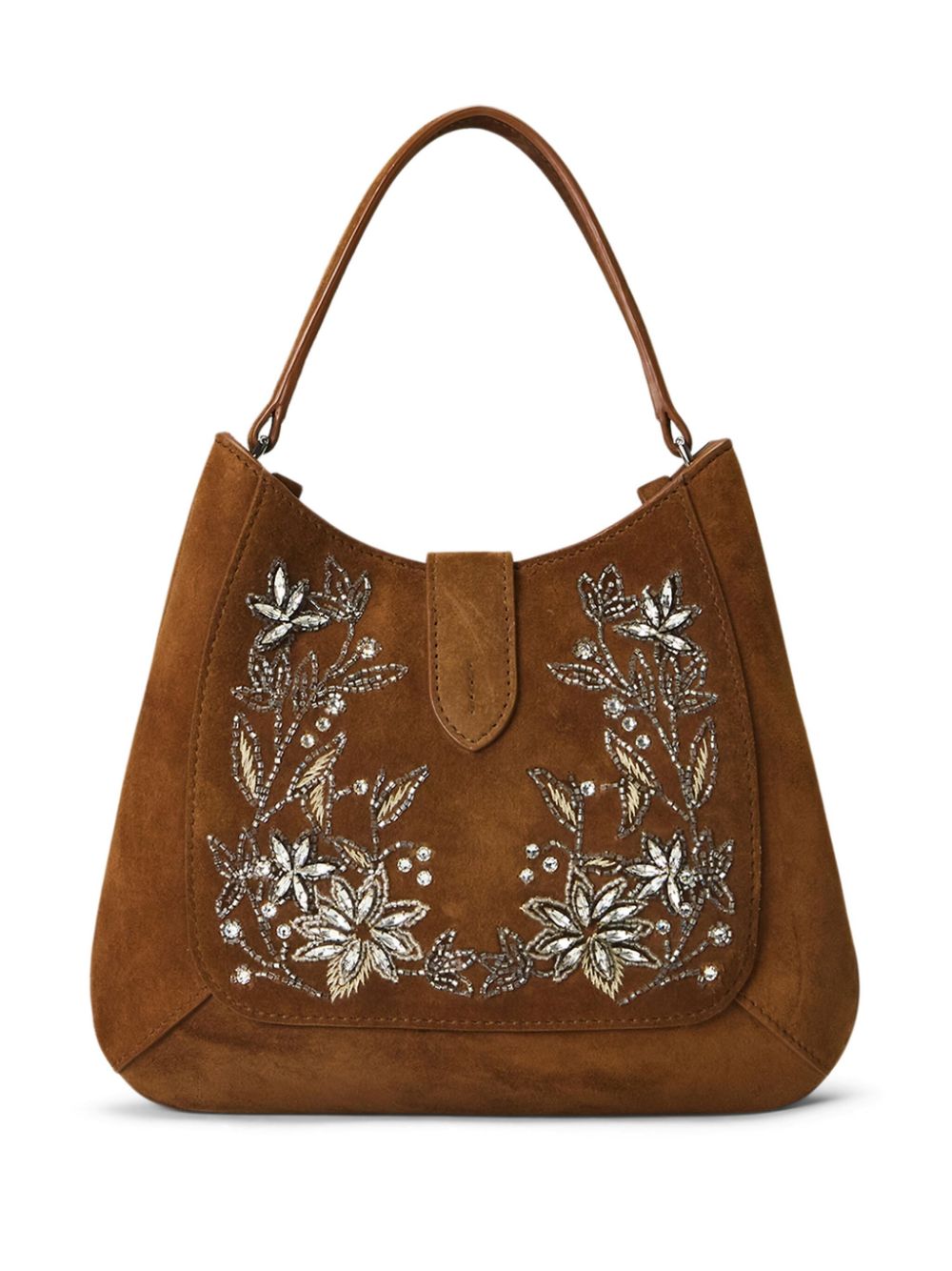 Ralph Lauren Collection sequin-embellished suede shoulder bag - Brown