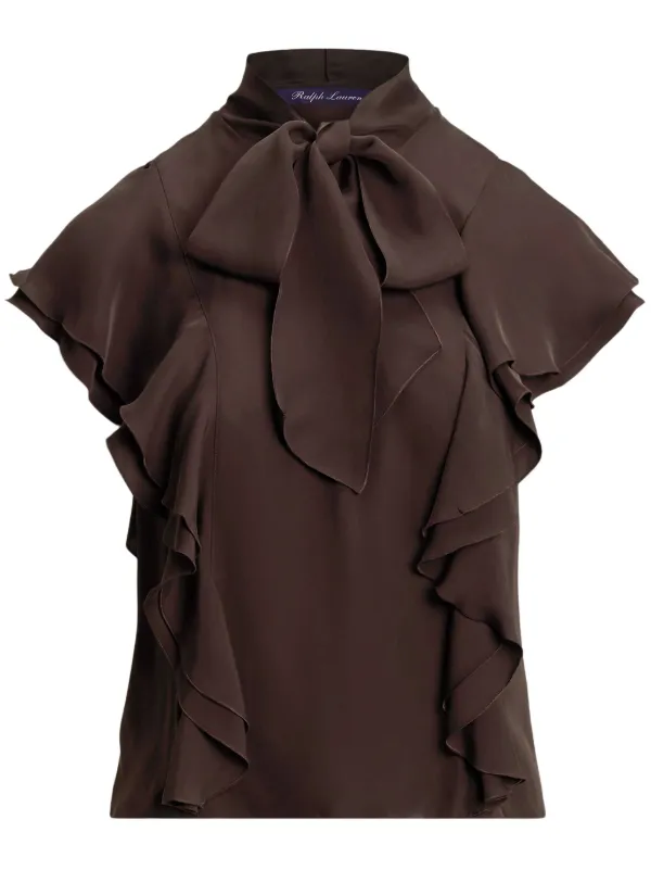 Ralph Lauren Collection Ruffled Shirt Brown FARFETCH TR