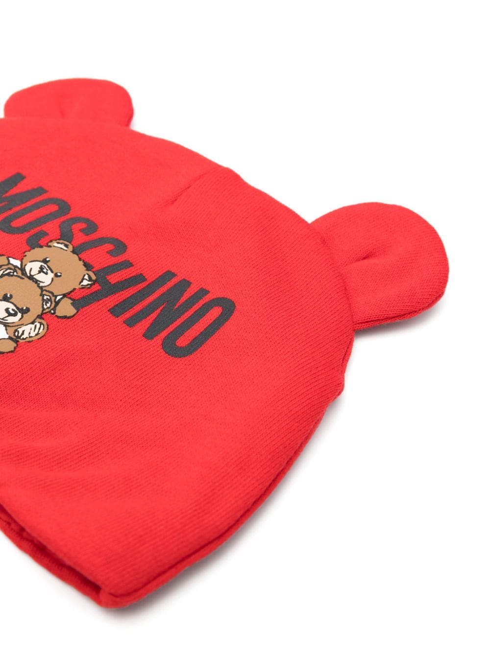 Moschino Kids Teddy Bear cotton beanie - Rood