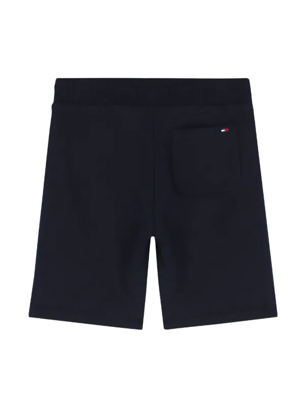 Tommy Hilfiger Junior embroidered logo Cotton Track Shorts Black FARFETCH