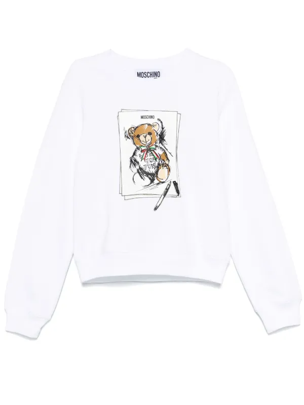 Moschino Teddy Bear-print Sweatshirt in White