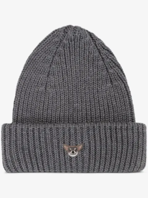 PELO FOUNDATION dog-appliqué beanie