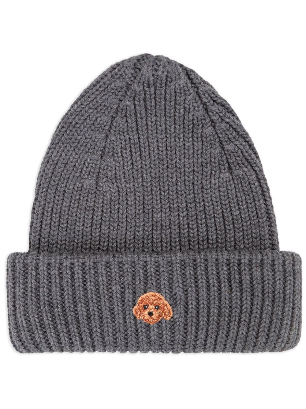 PELO FOUNDATION dog-appliqué beanie - Grigio