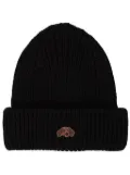 PELO FOUNDATION dog-appliqué beanie - Black