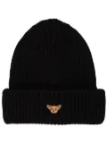 PELO FOUNDATION dog-appliqué beanie - Black