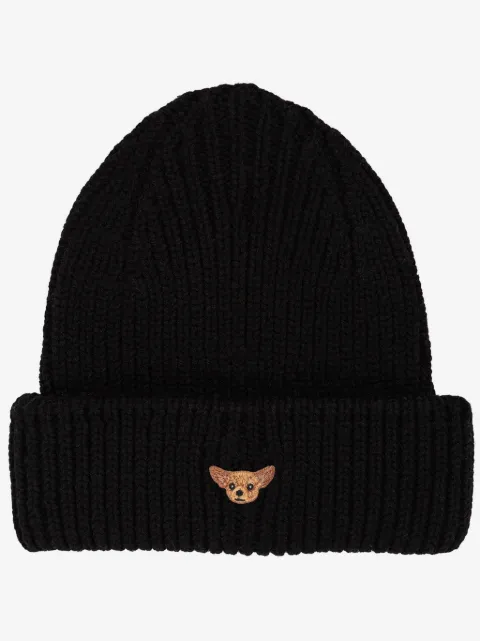 PELO FOUNDATION dog-appliqué beanie